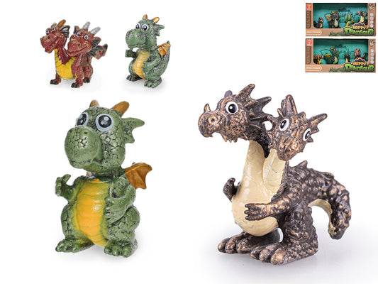 Drak figurka 3,5-6cm fantasy design 4ks 3druhy v krabičce