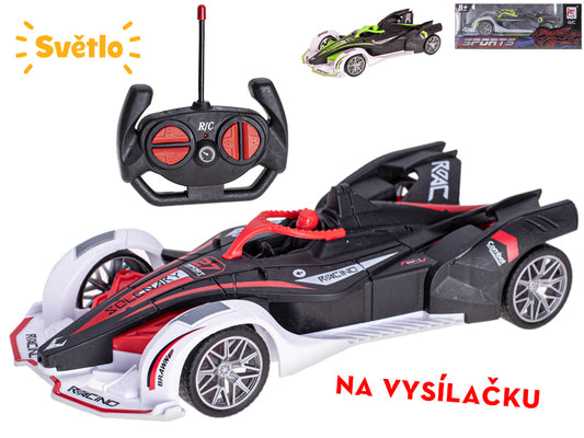 R/C formule 20cm 27MHz plná funkce na baterie se světlem 2barvy v krabičce