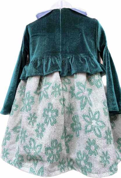 Zelené dívčí šaty - Květiny a Korunka