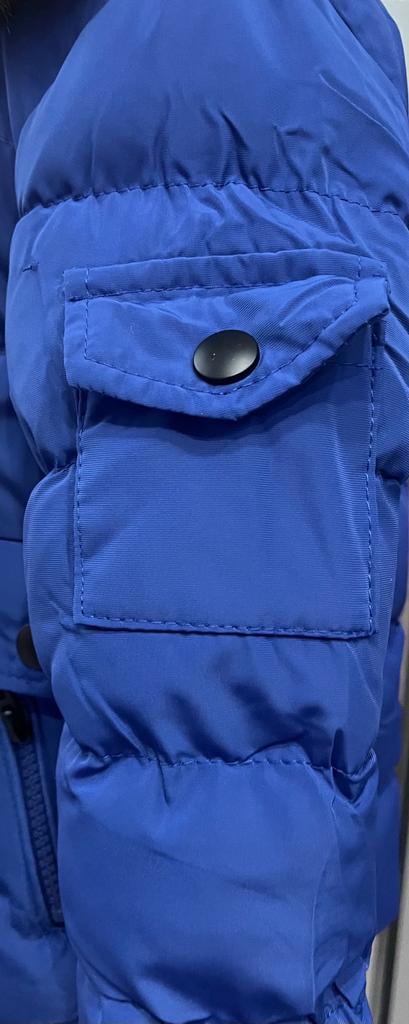 Modrá zimní bunda s kožíškem